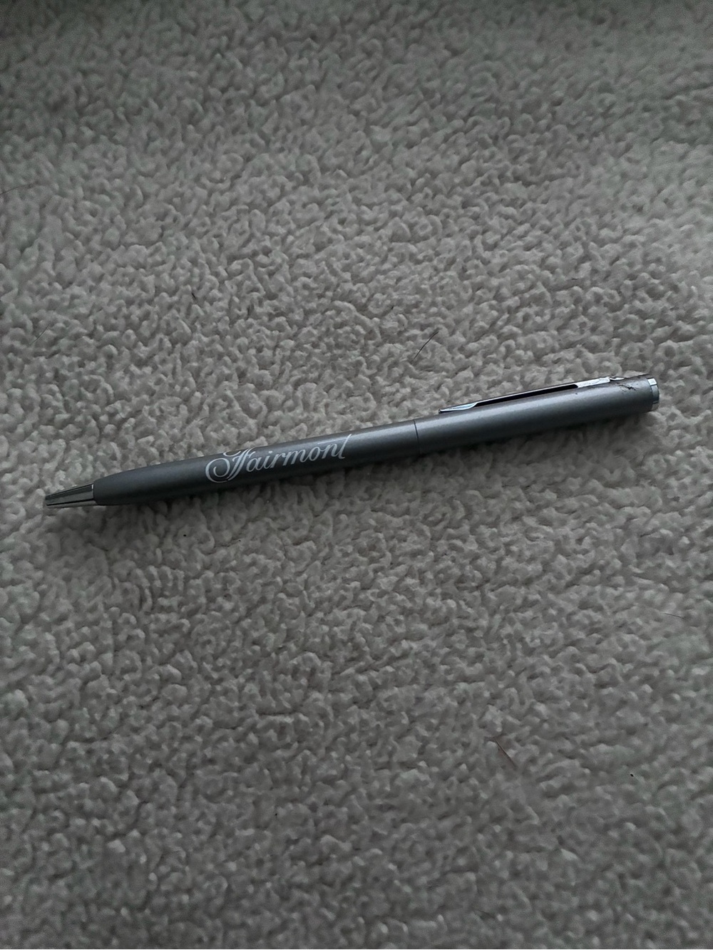 Fairmont Silver/White Monte Carlo Monaco 5* Luxury Hotel Pen (Black Ink)